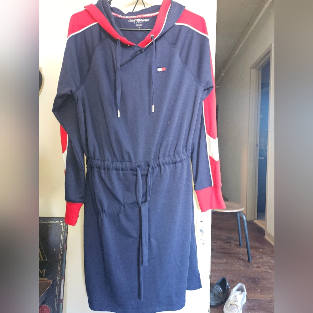 Tommy Hilfiger medium Navy cinched waist Hoodie Dress